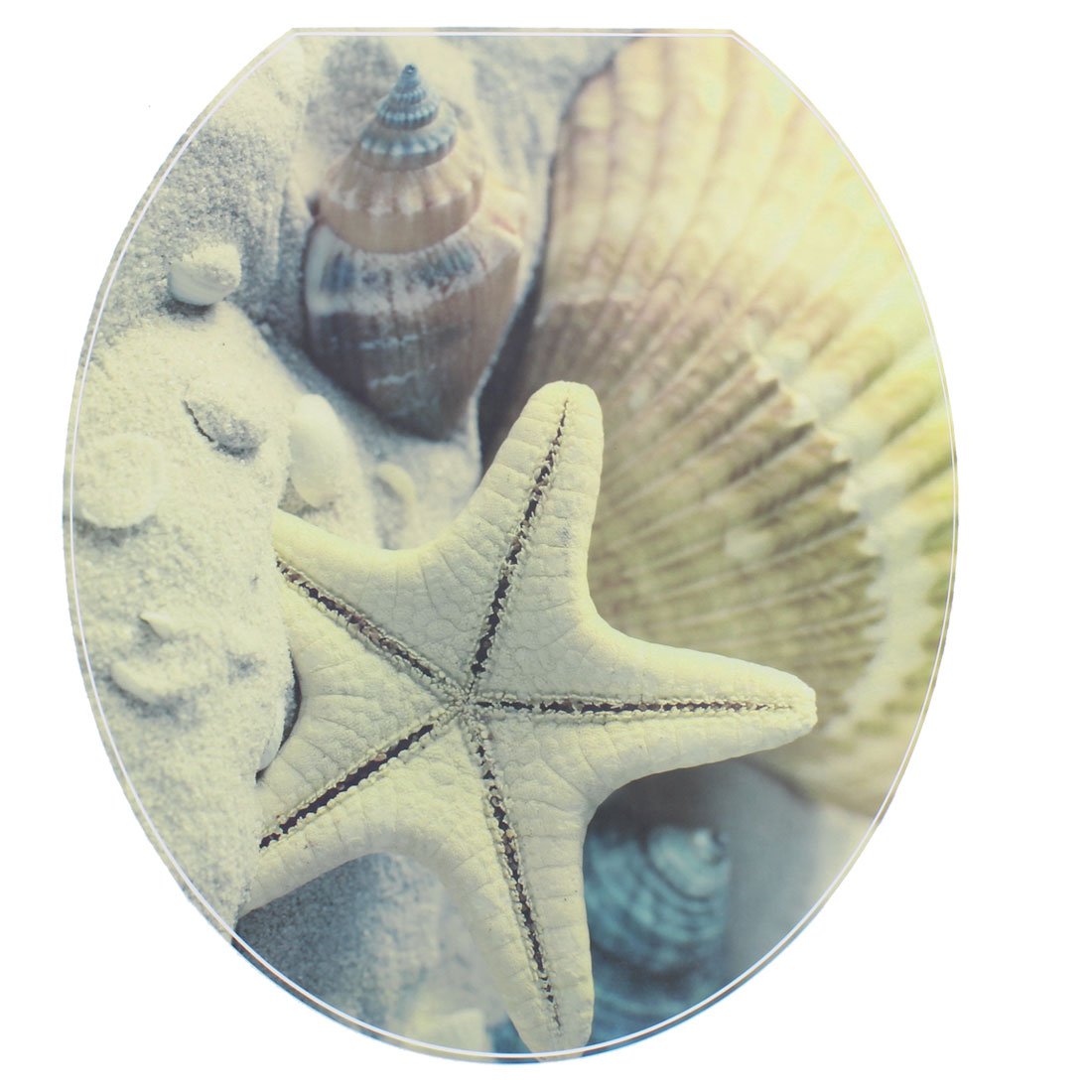 Sourcingmap PVC Star Fish Pattern Bathroom Removable Toilet Lid Sticker