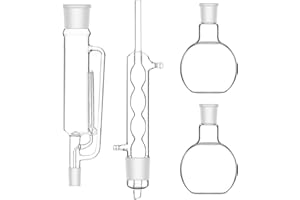 stonylab Borosilicate Glass Soxhlet Extraction Apparatus Set, 50/42 Soxhlet Extractor and Allihn Condenser with Two 500ml 24/
