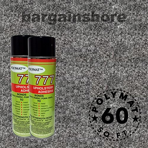 16ft x 3.75ft + 2 (777) GLUE ADHESIVE CANS CHARCOAL FOR STORE DISPLAYS COUNTERS FIXTURES Trade show back drop wall dÃ©cor FELT CARPET