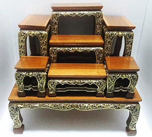 Set Of Altar Table, Thai Buddha Show Table Set Made from Teak Wood Carving 18.5"L x 14.5"W inches (#01)