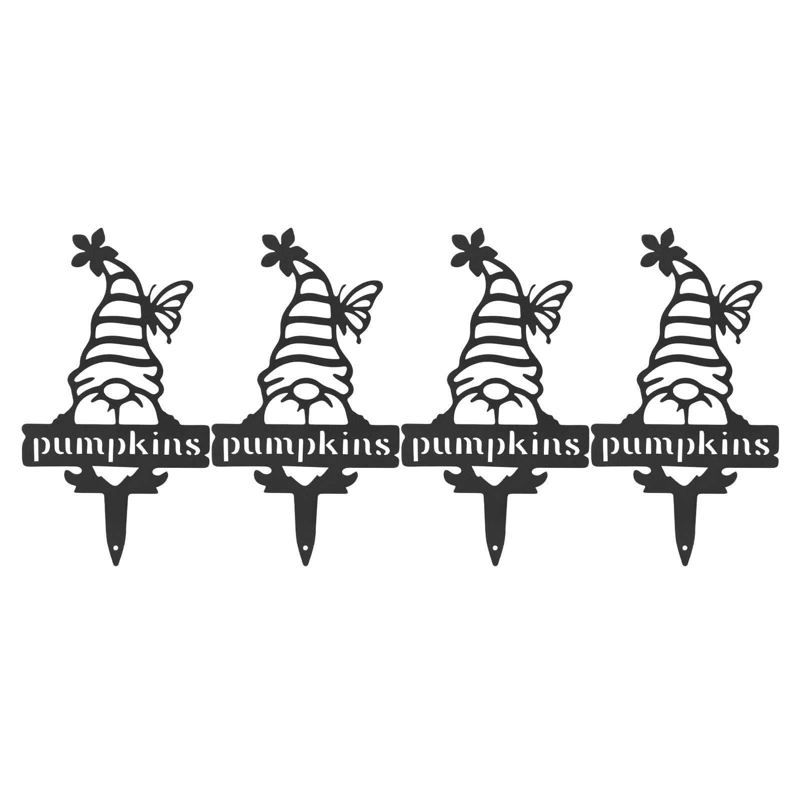 Garden Gnome Plant Markers, 4-Piece Set, Outdoor Stakes for Plants, Weather Resistant Labels, Garden Decor