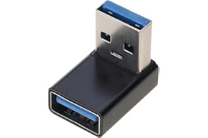 FGDTREE 90 Degree Right Up Down Angled USB3.0 Male to Female Extension Adapter for Laptop PC USB Chargers Extension Converter