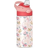 DIGTIA Cute Axolotl Insulated Water Bottle with Straw Handle for Kids 12 OZ Swimming Animal Stainless Steel Vacuum Insulated Cup for Hot and Cold Drinks Travel Tumbler for Toddler Girls