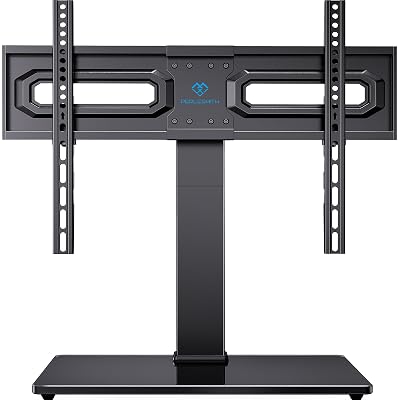 PERLESMITH Universal Swivel TV Stand Mount for 37-80 Inch LCD OLED Flat/Curved Screen TVs-Height Adjustable Table Top TV Stand/Base with Wire Management,VESA 600x400mm up to 99lbs,PSTVS35