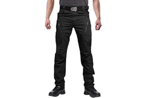 Susclude Men's Outdoor Cargo Work Trousers Military Tactical Pants Ripstop Assault Combat Trousers Hiking Pants Men