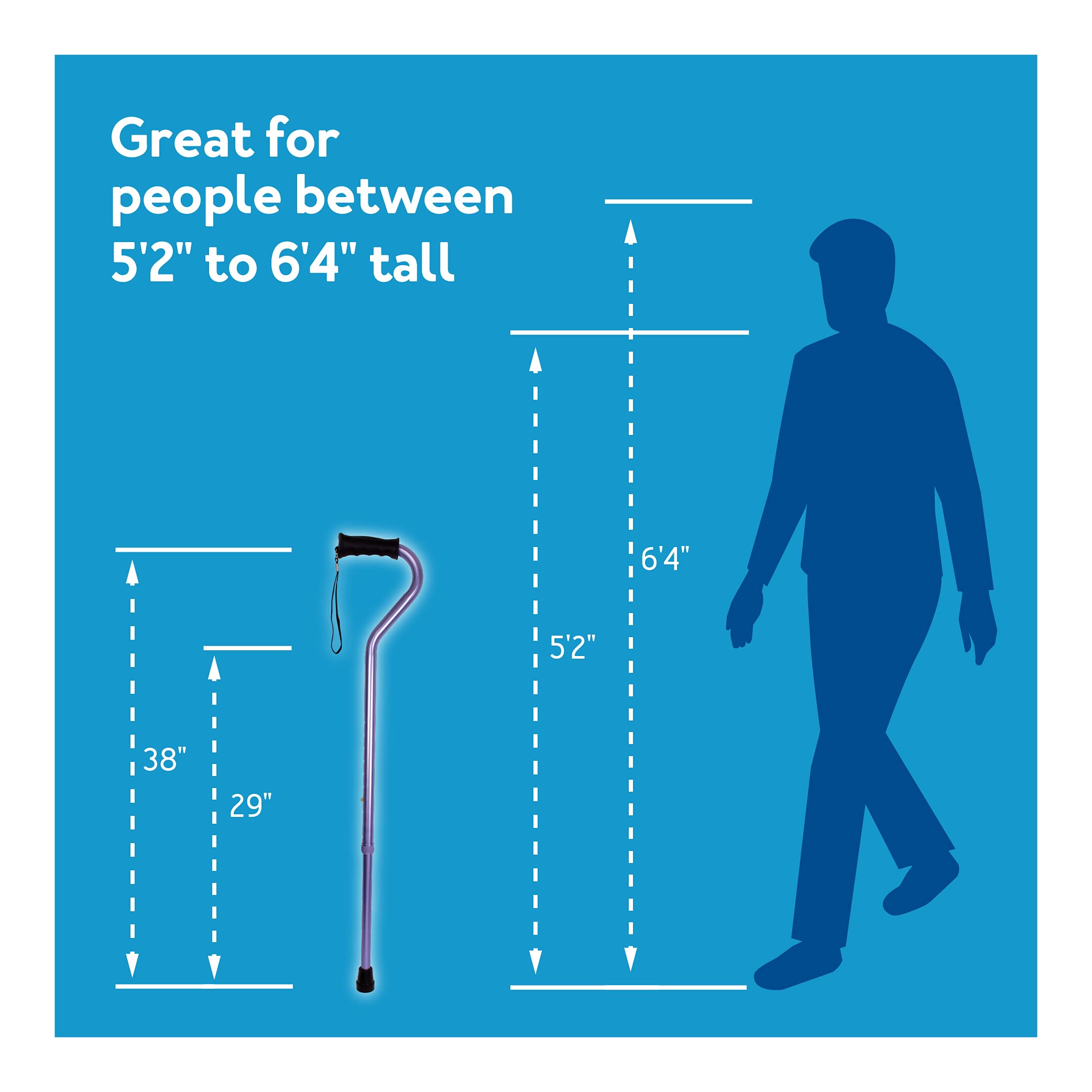 Carex Ergo Offset Cane with Soft Cushioned Handle - Adjustable Walking Cane for Women - Black Cane with Floral Pattern and Flowers, Black Floral