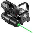 Lancer Tactical 1X22X33 Reflex Sight Red Dot Sight Red Green 4 Reticle Optics with Green Laser for 20mm Rail