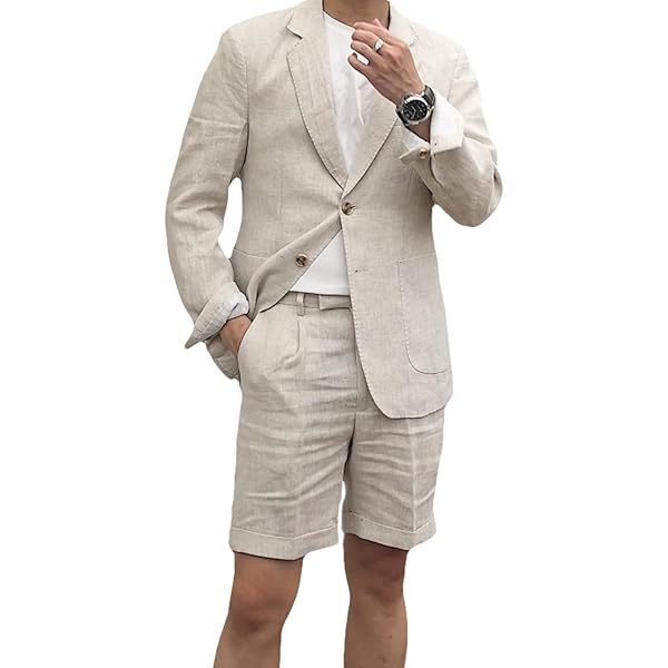 スーツ M ICON SUMMER SUIT SHORTS MON スーツ M ICON SUMMER SUIT SHORTS MON Mens Linen Suit 2 Piece