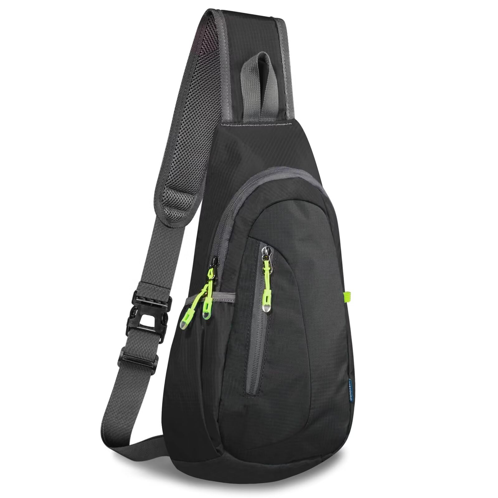 TITECOUGO Small Backpack Sling Bag for Men Women Shoulder Bags Gym Cross Body Running Rucksack Work Healthy Back Bag Chest Bags Crossbody Backpacks Daypack Camp Day Packs Sports Lightweight Black