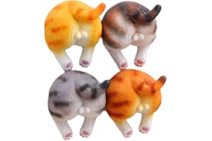 CHOOLD Cute 3D Funny Cute Cat Butt Refrigerator Magnets Office Magnets Calendar Magnet Whiteboard Magnets Home Decoration (Set of 4)