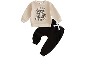 Sejardin Toddler Baby Boy Clothes Cute Fall Winter Outfit 6 12 18 24M 3T Letter Long Sleeve Sweatshirts and Jogger Pants Set