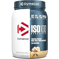 Dymatize ISO100 Hydrolyzed Protein Powder, 100% Whey Isolate , 25g of Protein, 5.5g BCAAs, Gluten Free, Fast Absorbing, Easy