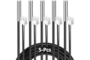 AOHIEDI 5PCS High Accuracy Temperature Sensor Probe, Premium B3950 Ntc 10k Thermistor Sensor, Waterproof Design, Durable, Easy to Install, Suitable for Water Dispenser/DIY/HVAC, Ideal for The Masses