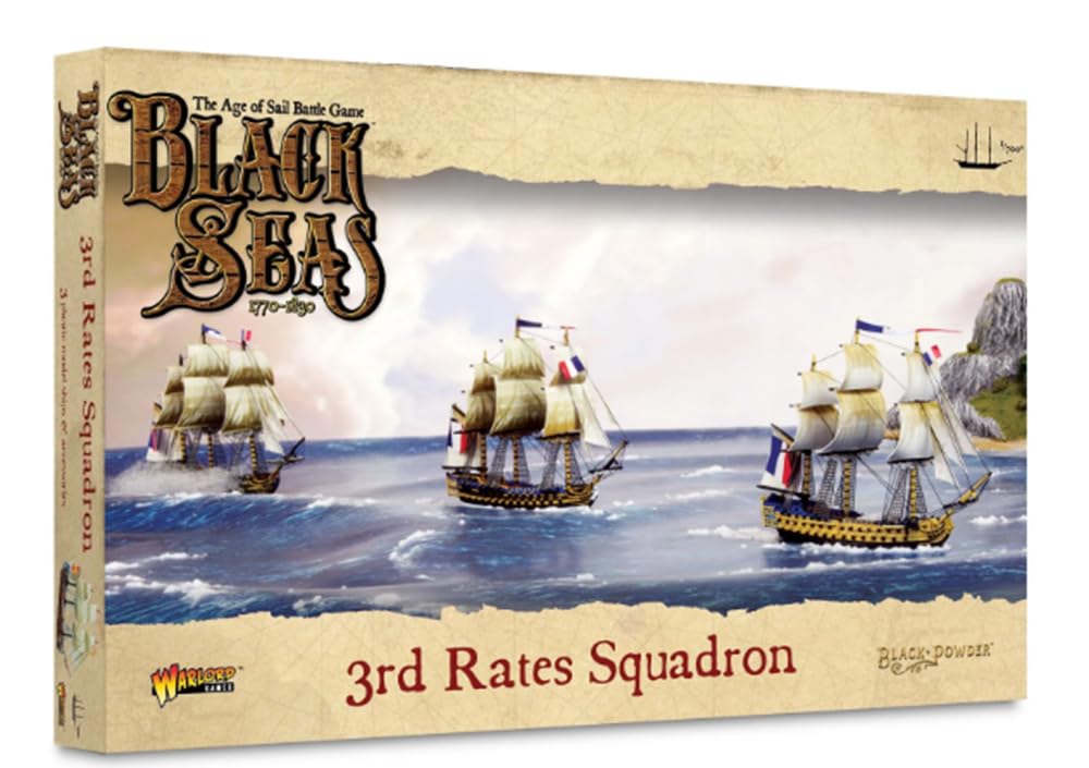 Warlord Games 3rd Rate Squadron - 1/700 Scale Plastic Miniatures for Black Seas Highly Detailed Age of Sail Era Miniatures for Table-top Wargaming