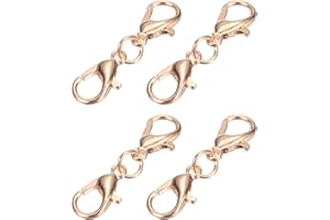 uxcell Bracelet Extender, 4Pcs - Double Lobster Claw Clasps Necklace Extenders, Connector Extension Clasp and Closure for DIY