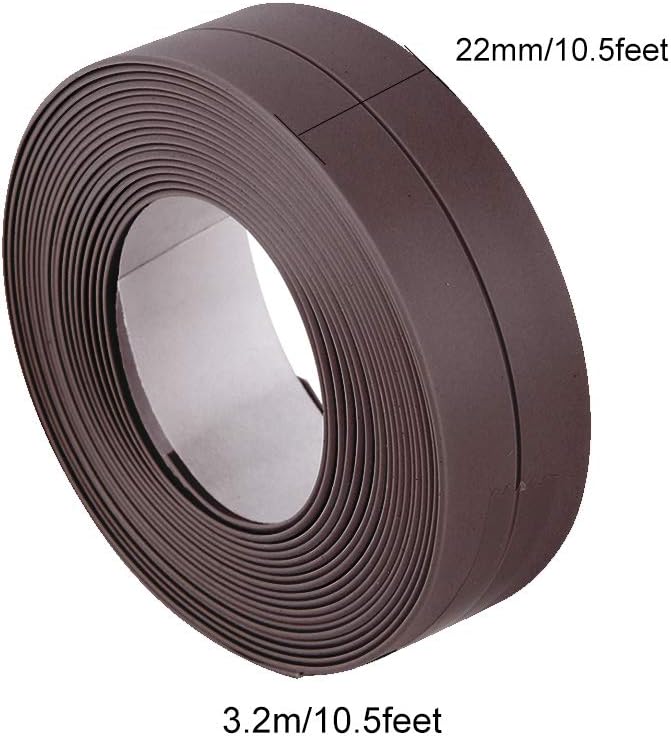 3.2M Length Wall Caulk Strip Self Adhesive Tub Bath And Wall Sealing Strip Sink Basin Trim Kitchen(22mm*3.2M-Brown) - Image 4