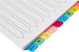 Q-Connect A-Z 20-Part Multi-Punched A4 Index with Multi-Colour Tabs view 2