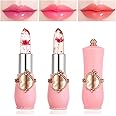 LZYLLS 2 Pack Crystal Jelly Flower Lipstick,Magic Temperature Color Change Lip Gloss Lip Stick PH Clear Magic Lipstick Long Lasting Nutritious Moisturizing Lip Balm（Set A）