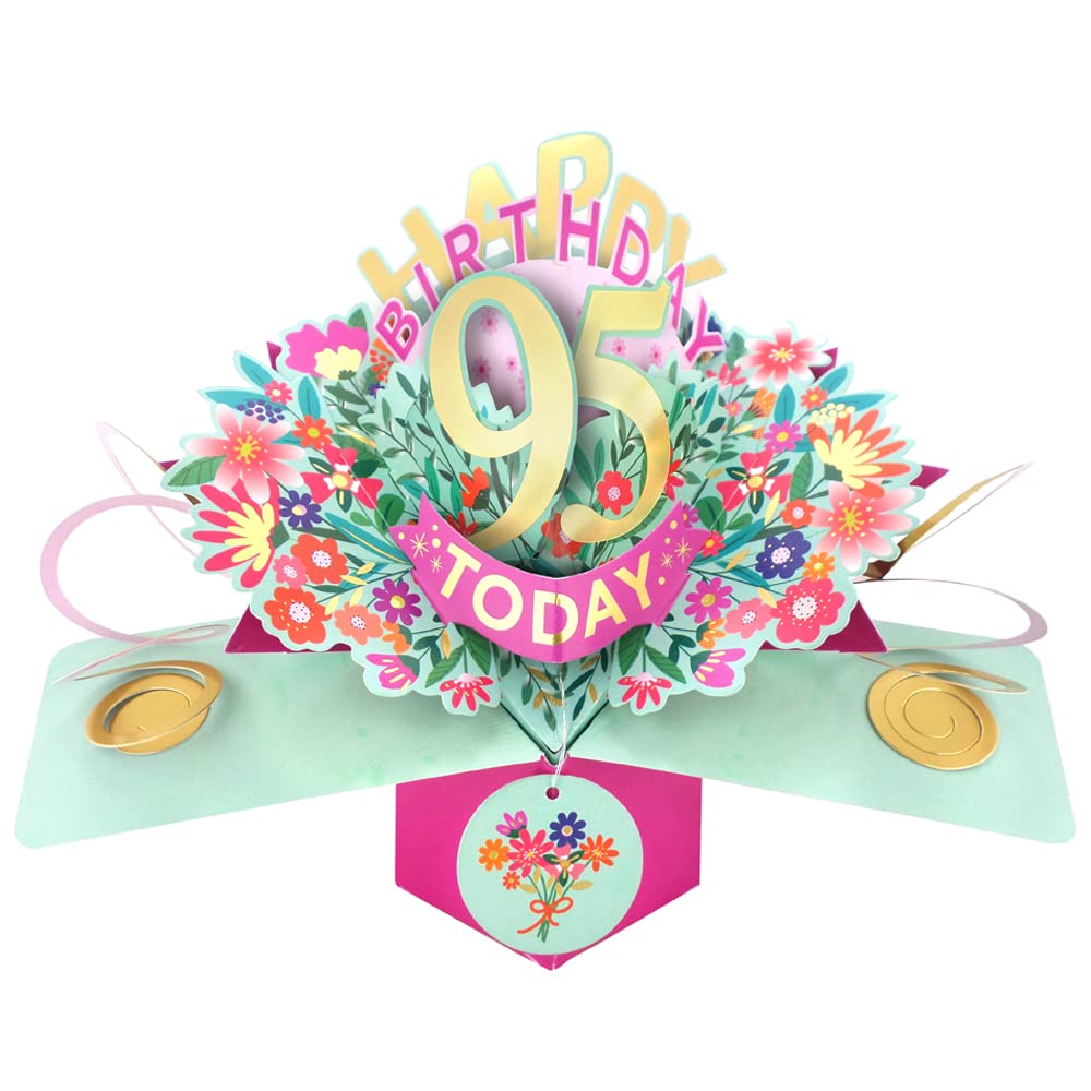 Happy 95th Birthday 95 Today Pop-Up Greeting Card Love Kate's Pop Up Cards Her POP215MC95