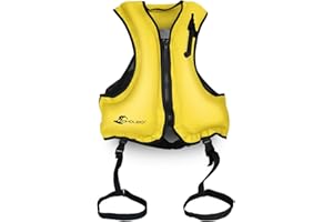 OMOUBOI Floatage Jackets Inflatable Snorkel Vest Adult Swimming Jacket for Diving Surfing Swimming Outdoor Water Sports Suitable for 90-220lbs