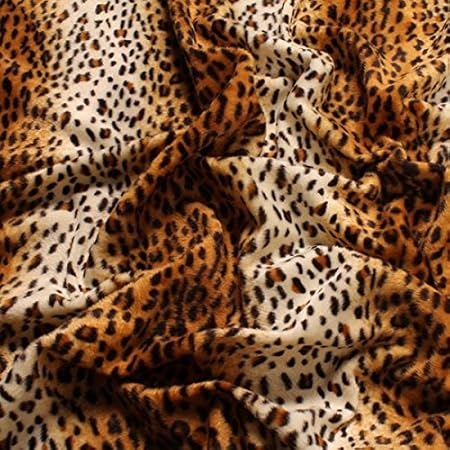 Stoff Polyester Plüsch Leopard Fellimitat Fell Safari