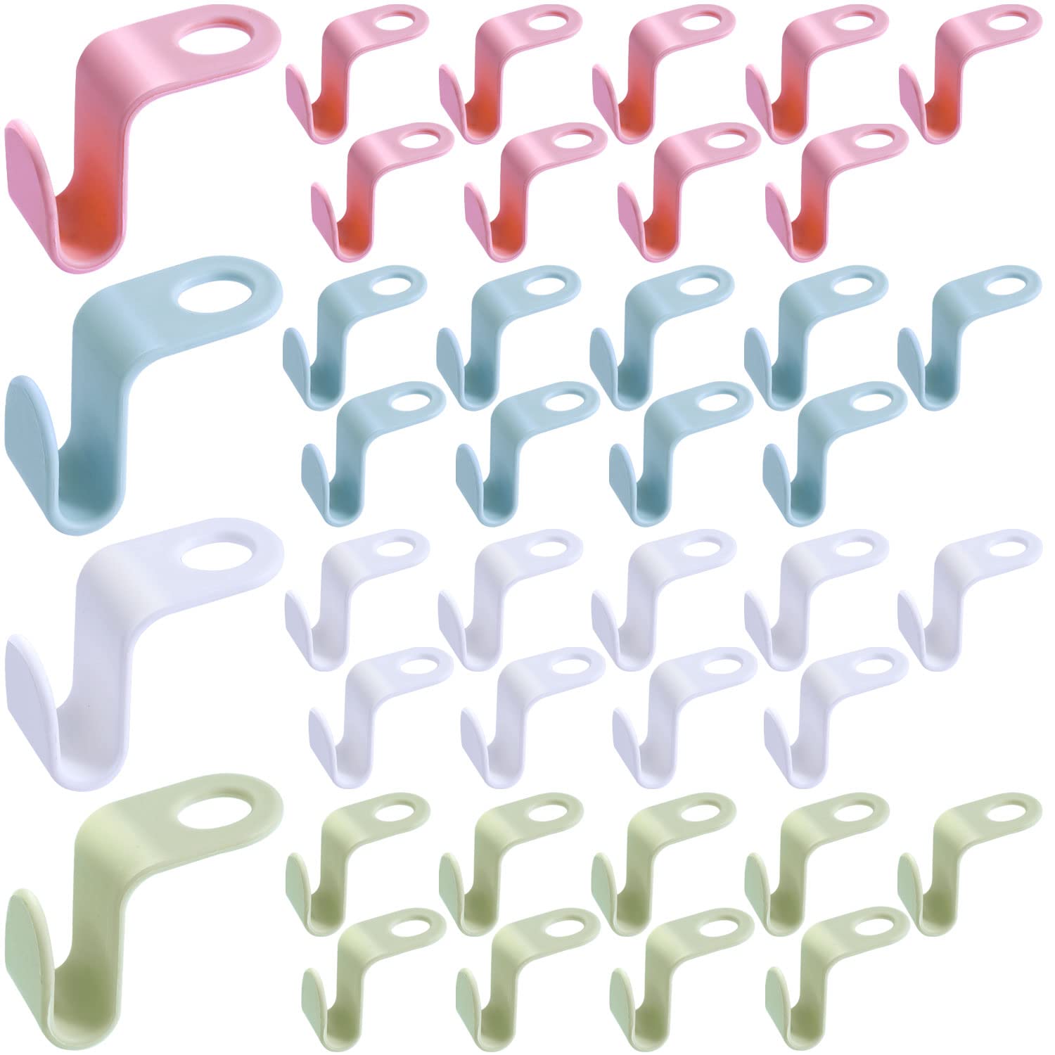 40 Pcs Hanger Hooks, Space Saving Hangers, Multicolor Hanger Connector Hooks, Clothes Hangers Space Savers for Wardrobe Closet Organizer