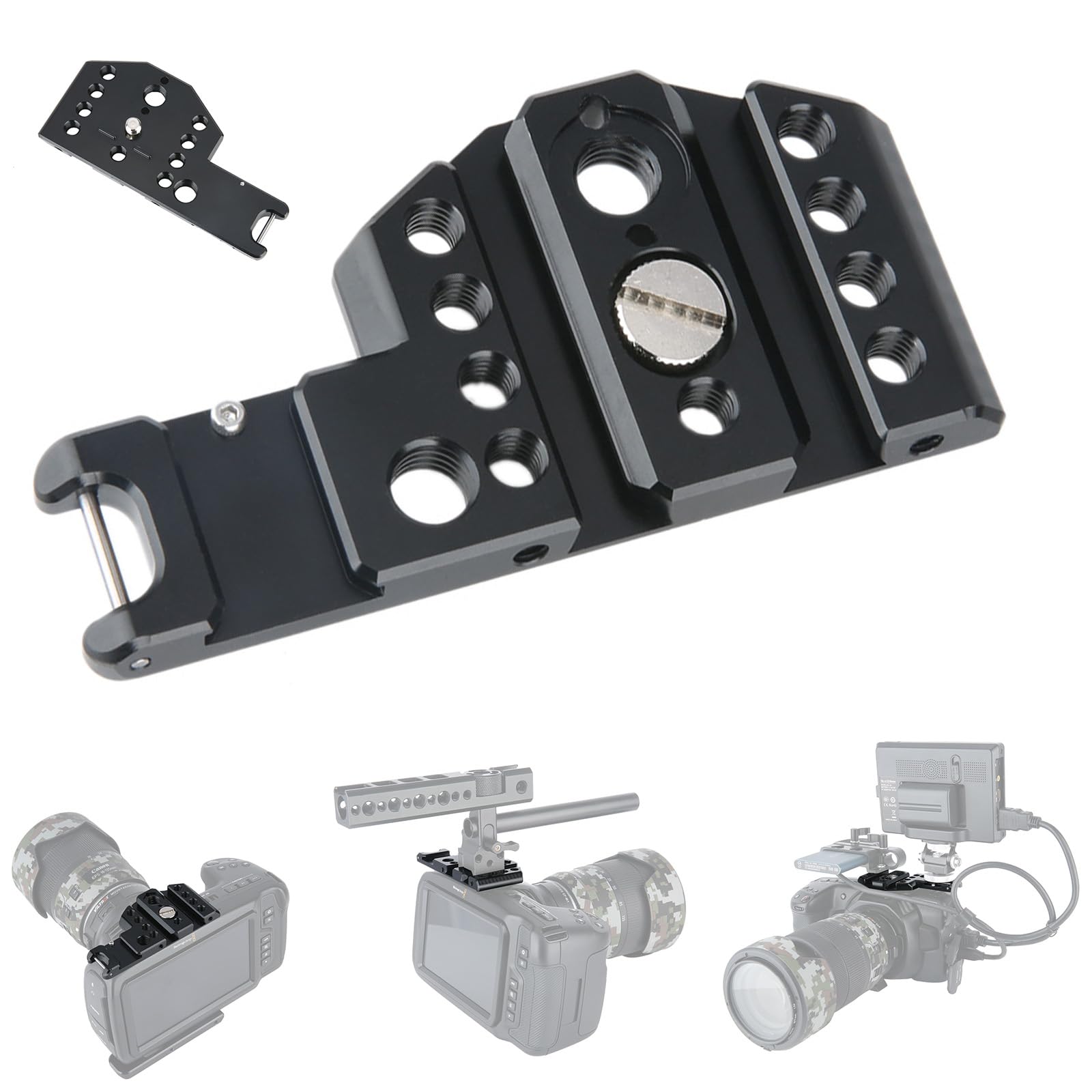 NICEYRIG Top Plate for BMPCC 4K & 6K Camera,Multi-Function Top Plate Compatible with BMPCC 4K / 6K