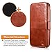 iPhone SE Leather Case, Icarercase Vintage Genuine Leather Side Open Wallet Cases with 2 Card-Slots, Folio Flip Style with Magnetic Closure with Stand Function for Apple iPhone SE / 5s / 5 (Brown)