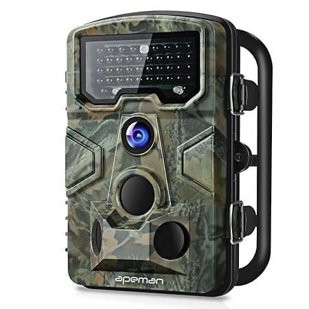 apeman Wildkamera mit Bewegungsmelder 1080P 12MP 120° Weitwinkel Nachtsicht 20 m mit 2.4' LCD Display IP66 Wasserdichtes Gehä