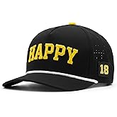 Happy Gilmore Golf Hat – Funny Golf Snapback Cap – Rope Golf Hat – Adjustable & Breathable – Funny Golf Gift for Men Women Black