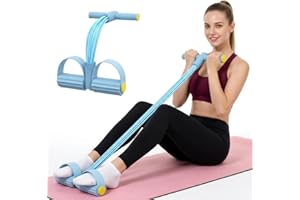 Multifunctional Pedal Resistance Band with Handle,4/6/8 Tubes for All Weights,Premium Thick-Gauge TPE Tubes with 300% Stretch