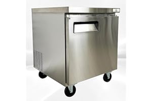 cooler depot Under Counter Freezer 28" Stainless Steel Commercial Freezer with Worktop Single One Door NSF -8°F to 0°F capacity 7 cuft - AUF-0776
