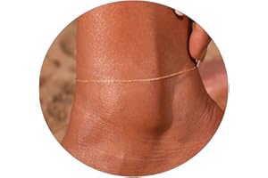 TAVMUDAR MOLEVY Ankle Bracelets for Women 14K Gold Plated Anklet Silver Anklets Waterproof Evil Eye Beaded Pearl Tennis Crystal Heart Cuba Link Chain Anklets Dainty Jewelry Gift for Her