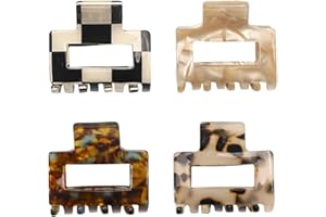 4PCS Acetate Hair Jaw Clips Nonslip Clip, Small Claw Hair Clips for Women Girls,Tiny Hair Claw Clips for Thin, Medium Thick H
