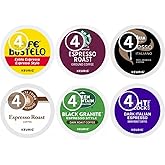 Espresso Style Dark Roast Italian K-Cup Pods Coffee Variety Pack Sampler Includes Cafe Bustelo, Eight O'Clock, Barista Prima Coffeehouse, Lavazza, Green Mountain Black Granite for Keurig Brewers (24 Count)
