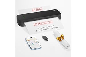 wbk® Portable Printers Wireless for Travel, Thermal Inkless Printer Support 8.5" X 11" US Letter&Legal,A4&A5 Thermal Paper,Bluetooth Wireless Mini Printer Compatible with Android