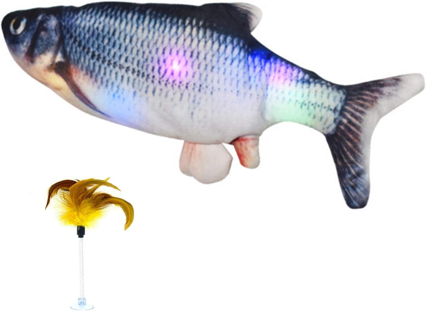Amazon Vesiri 猫用ぬいぐるみ 電動魚 おもちゃ 振る魚リアル ピクピク動く Usb充電式 Ledライト付き 歌うでき 猫遊び 運動不足 ストレス解消対策 猫おもちゃ 羽棒付き Vesiri またたびトイ 通販