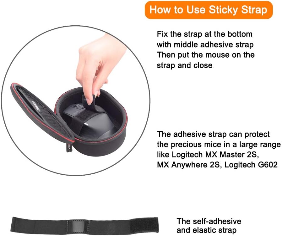 RLSOCO Hard Travel Case for logitech g pro x Superlight 2 & for Logitech G305/G502 X/G502 X Plus/SteelSeries Aerox 5 Wireless Gaming Mouse-General Gaming Mice Protective Case Cover with YKK Zipper - Image 4