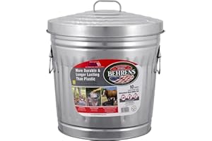 Behrens Manufacturing 6210 Galvanized Steel Trash Can, 10-Gallon