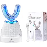 Magentak Electric Toothbrush for Adults, U Shaped Automatic Toothbrush for 360-degree Cleaning, 3 Modes for Whitening, Wireless Charging Kit for Travel or Home(White)