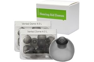 KH HAIKE Hearing Aid Domes for Phonak Replacements, Phonak Hearing Aid Domes 2 Packs (20 Domes), Universal Domes for Phonak Hearing Aid Accessories. (Vented Dome, Large, 11 mm, 0.43 inches)