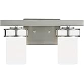 Generation Lighting 2-Light Robie Bath Fixture Wall Lamp Chrome 4421602-05, Bathroom Light Fixture for Home Decor, Vanity Lig