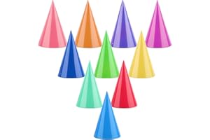 HXEZOC 10 Pcs Mini Birthday Party Hats Multicolor Paper Cone Hats for Kids Girls Pets Stuffed Animals Birthday Holiday Decoration Supplies