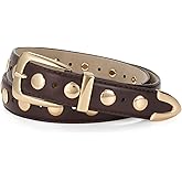 JASGOOD Women Leather Belt Fashion Studded Belt Ladies Punk Belt Vintage Leather Belt for Jeans Dress