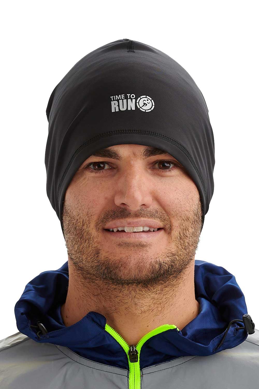 Time To Run Running Hat Beanie Skull Cap For Men & Women - Lightweight Thermal Quick Dry Wicking Black