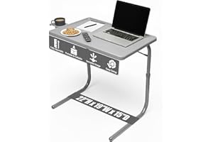 Table-Mate TV Tray Table | Portable Desk Folding Dinner Tray, Couch Table Trays for Eating Snack Food, Portable Laptop Desk, Bed Trays for Eating | Adjustable TV Trays with 3 Angles and Cup Holder