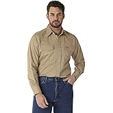 Wrangler Men's Flame Resistant Western Long Sleeve Snap Shirt