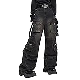 Hugboom Baggy Cargo Pants for Men Women Wide Leg