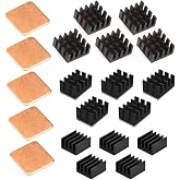 Easycargo 20pcs Raspberry Pi 4 Heatsink Kit Aluminum + Copper + 3M 8810 Thermal Conductive Adhesive Tape for Cooling Raspberry Pi 4 B, Raspberry Pi 3 B+