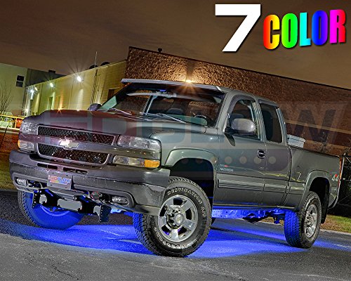 LEDGlow 6pc Multi-Color Slimline LED Truck Underbody Underglow Light Kit - Durable Waterproof Light Tubes - Includes Wireless Remote